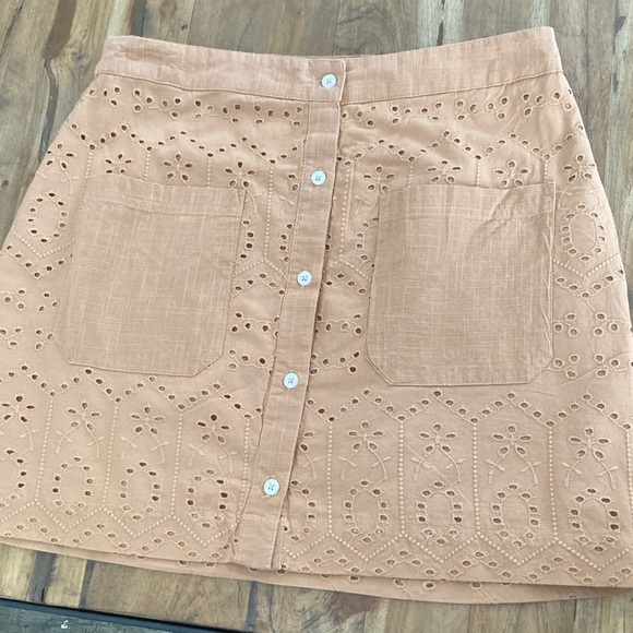 Avec Les Filles Peach Eyelet A-Line Skirt - Picture 3 of 5